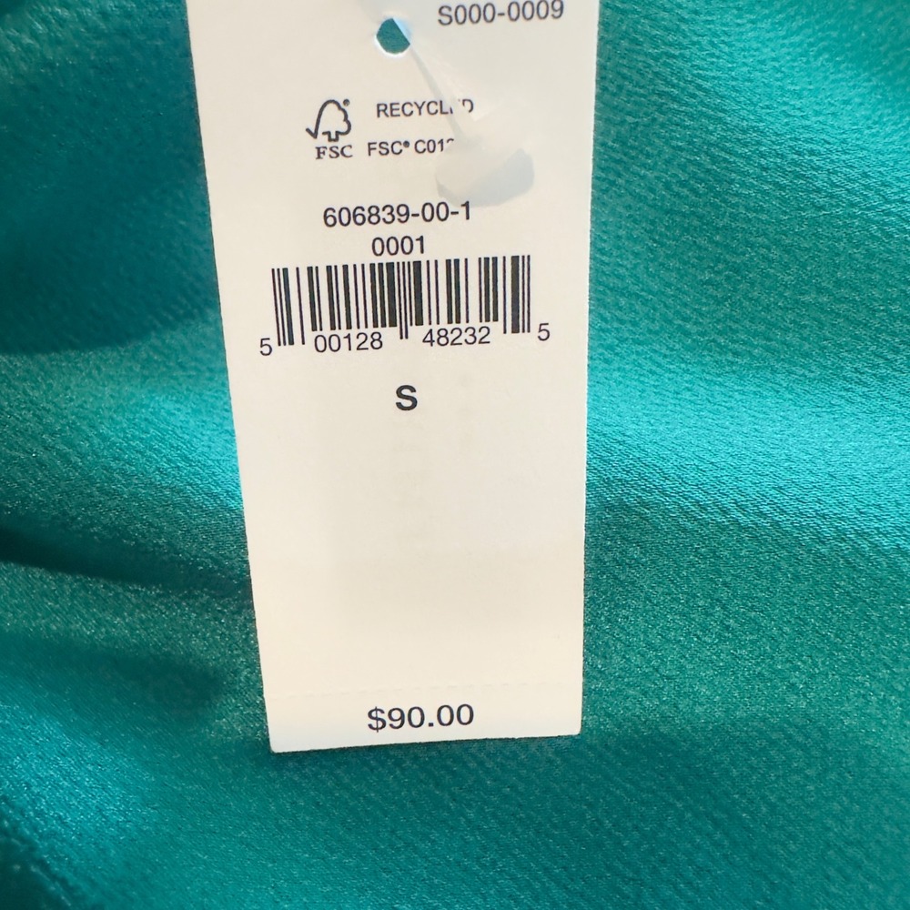 Banana Republic Womens Emerald Green Satin Midi Slip Skirt 606839 Size S NWT - Picture 2 of 5
